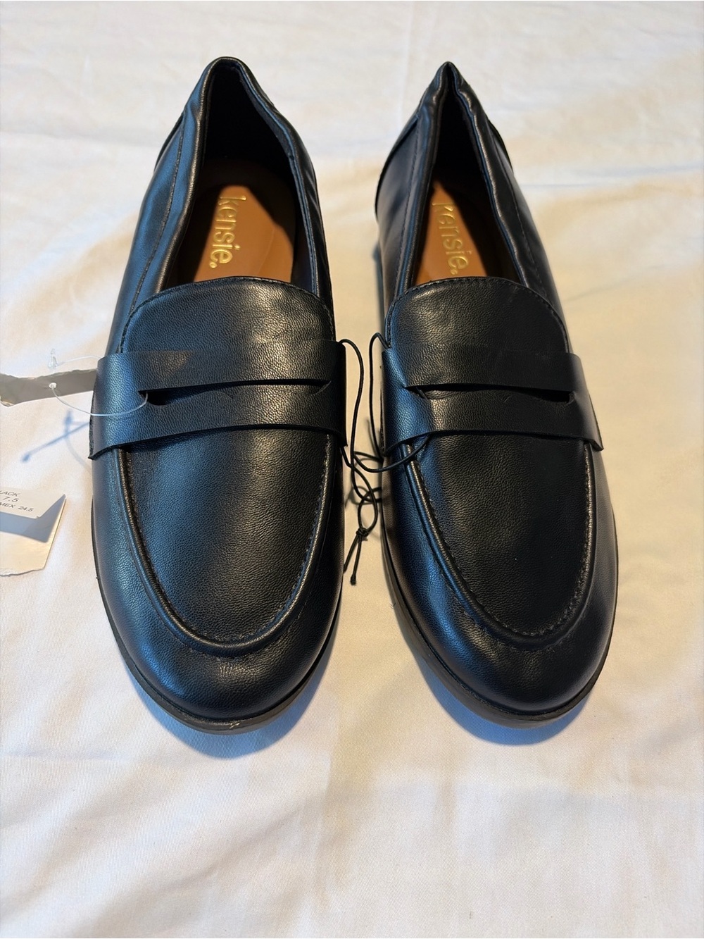 Kensie Men's Black Faux Leather Penny Loafers